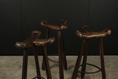 Vintage Set of Three Brutalist Stools from Spain, circa 1950