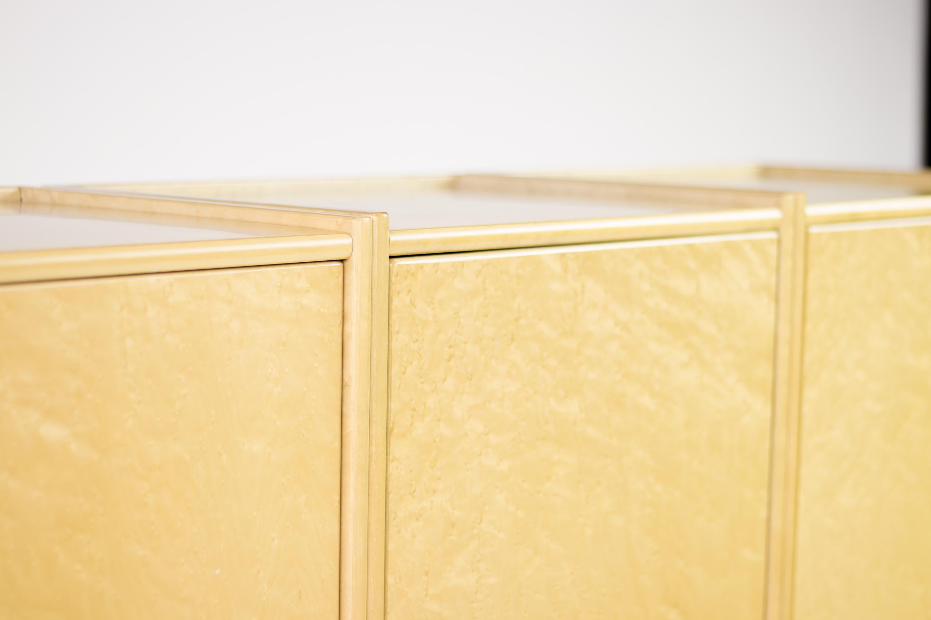 Birdseye Maple Set of Three Cabinets by Saporiti Italia