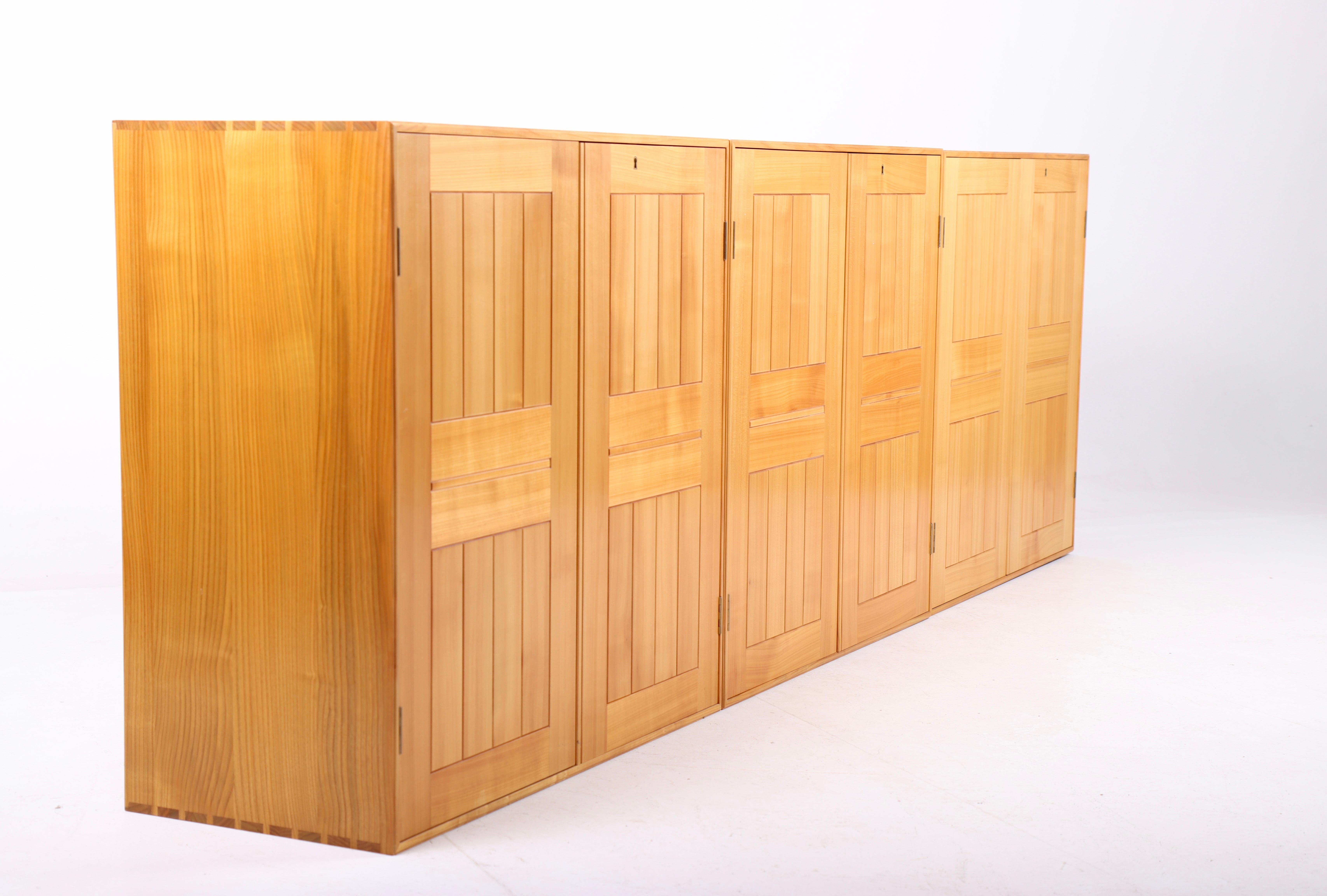 Danish Set of Three Cabinets in Solid Elm by Mogens Koch, 1960s