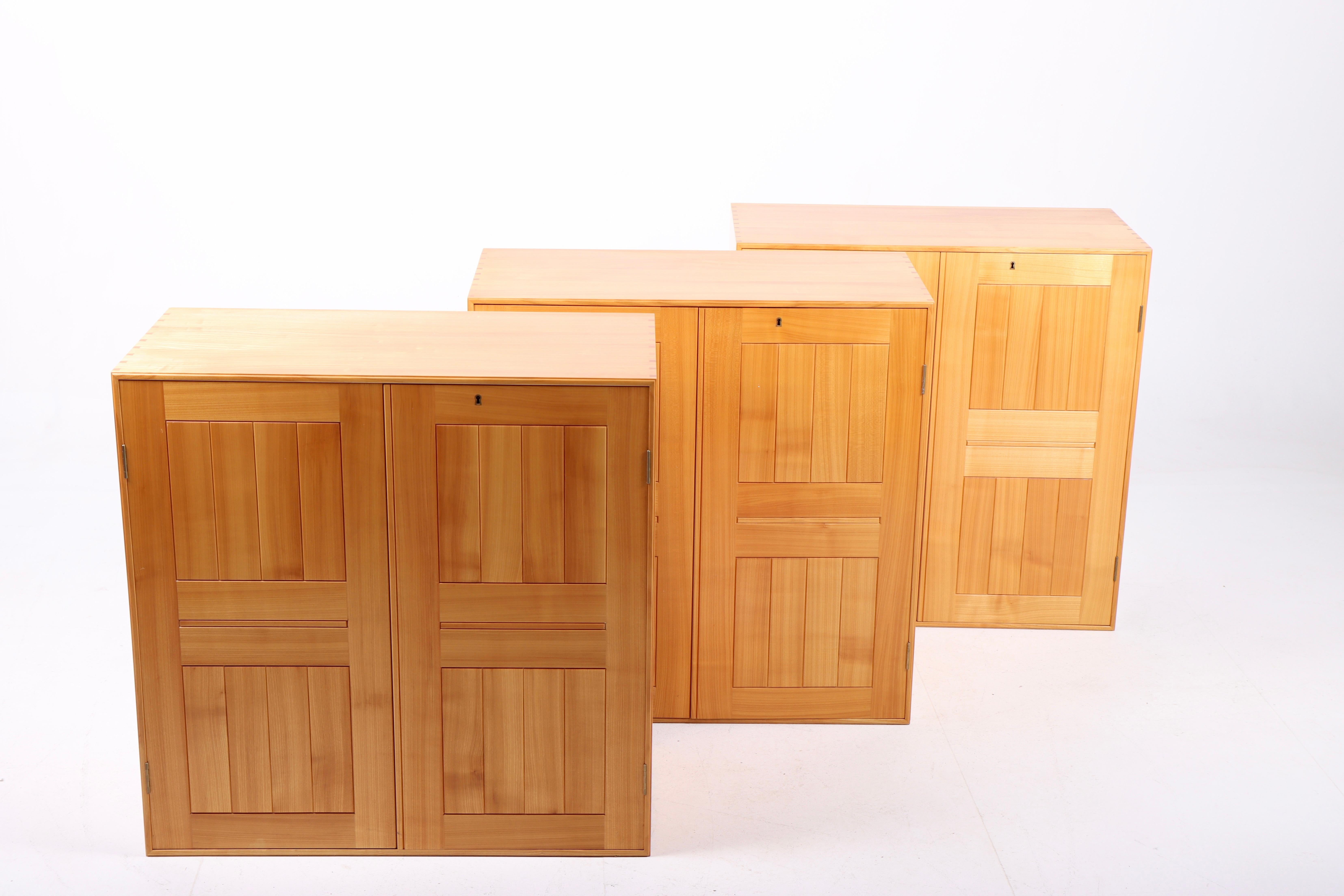 Set of Three Cabinets in Solid Elm by Mogens Koch, 1960s 1