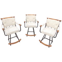 Set of Three California Modernist Bar Stools in Manner of Cleo Balden
