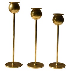 Set of three candleholders model "Tulipan" by Pierre Forsell for Skultuna