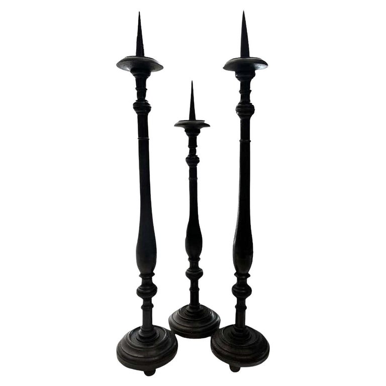 Set of Three Candlesticks, 19th Century, Napoleon III For Sale at 1stDibs