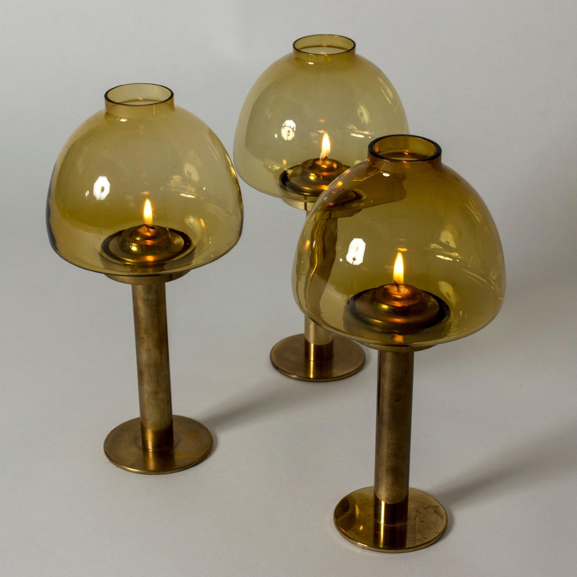 Mid-20th Century Set of Three Candlesticks by Hans-Agne Jakobsson, Sweden, 1960s