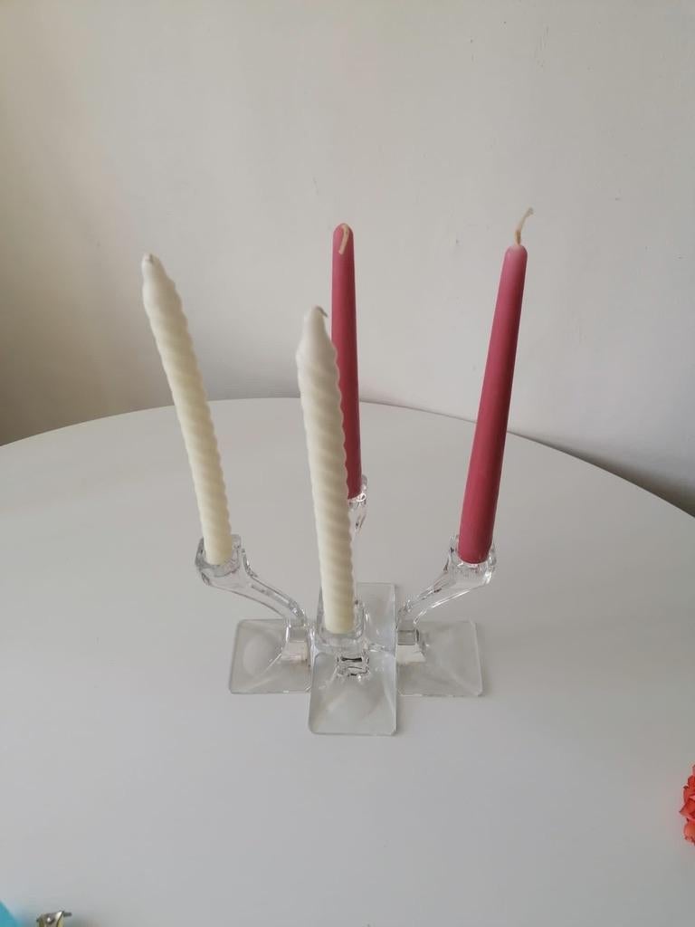 Set aus drei Kerzenständern von Riedel Österreich aus den 1970er Jahren (Glas) im Angebot