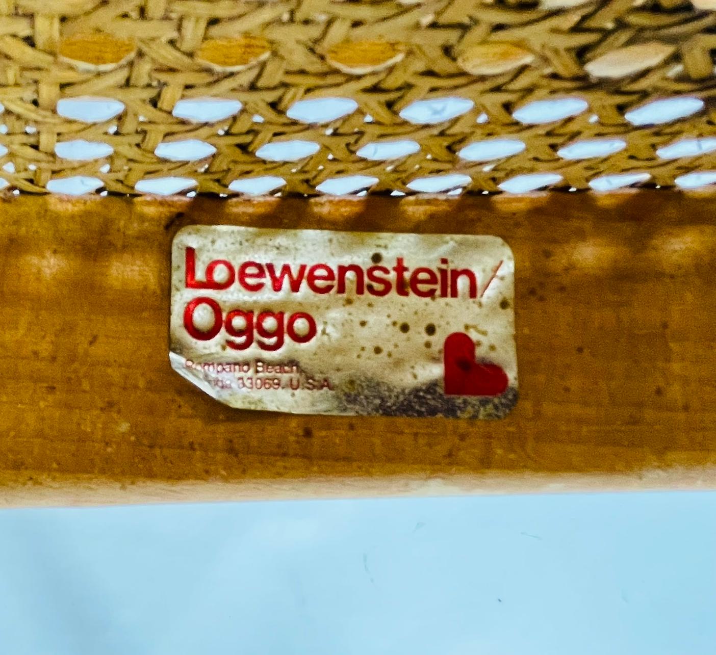 Ensemble de trois chaises d'appoint en rotin et bois cintré de Loewenstein/Oggo, États-Unis, années 1960 en vente 10