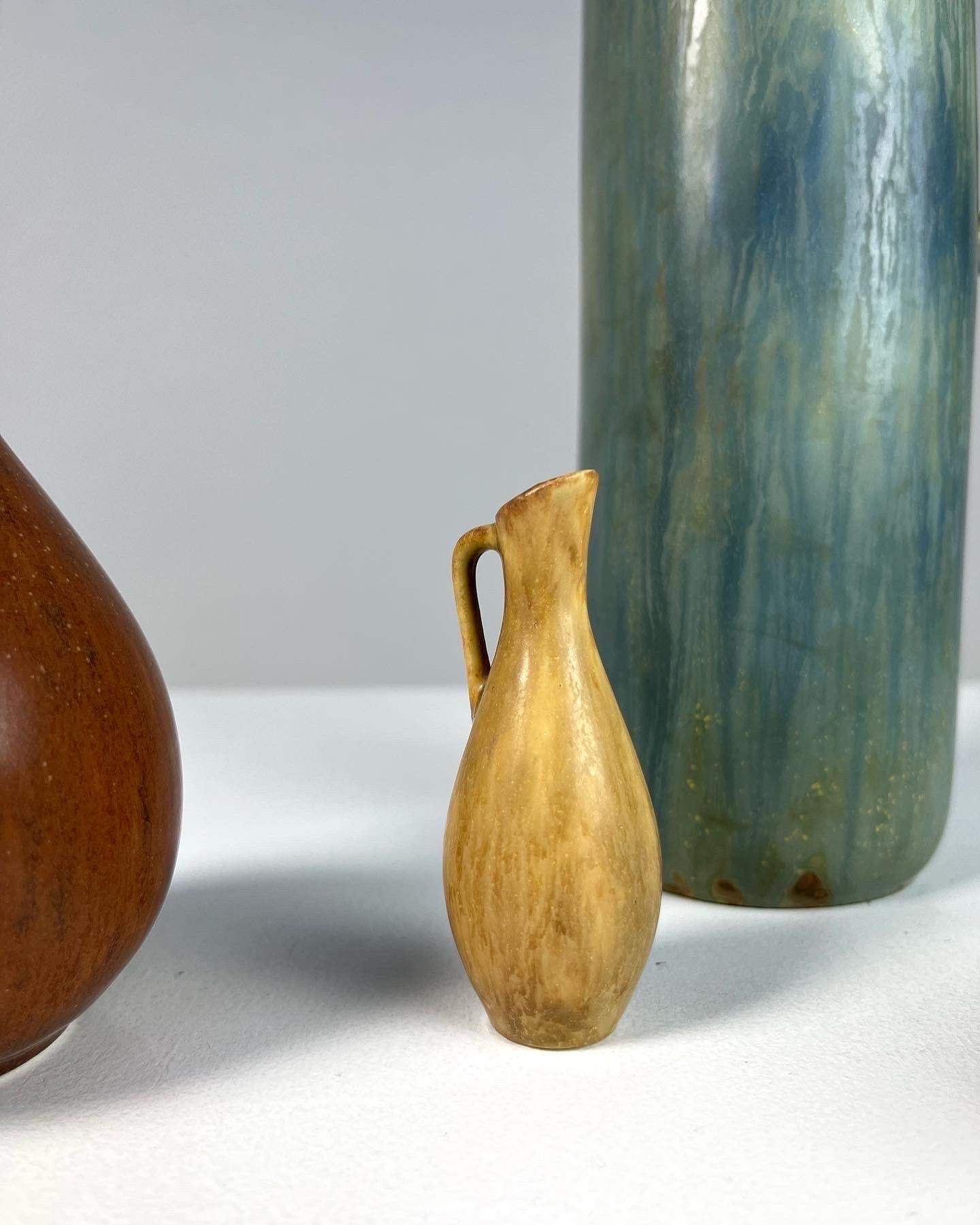 Set of Three Carl Harry Stalhane Vases Rörstrand Stoneware Sweden, 1950s In Good Condition For Sale In Basel, BS