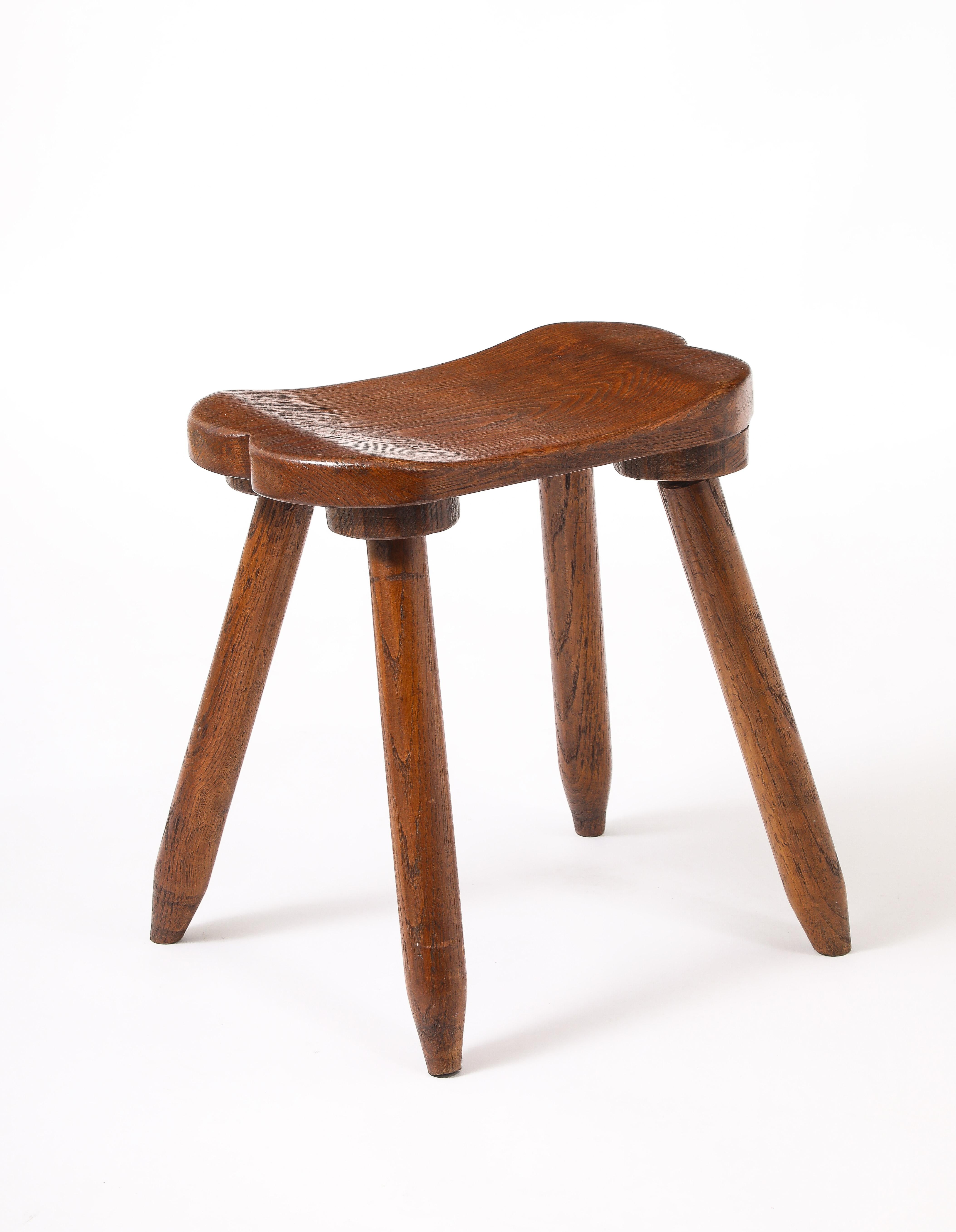 20th Century Set of Three Carved Stools, France 1950's For Sale
