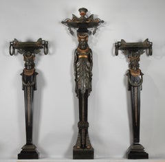 Set of Three Caryatid Planters Attributed to G. Servant, France, Circa 1880