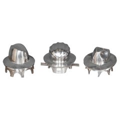 Set of Three Cast Aluminium Hat Blocks, Peter Lane & John Boon, C.1960