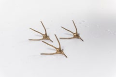 Set of Three Cast Brass Wall Hangers, In the Style of Meret Oppenheim
