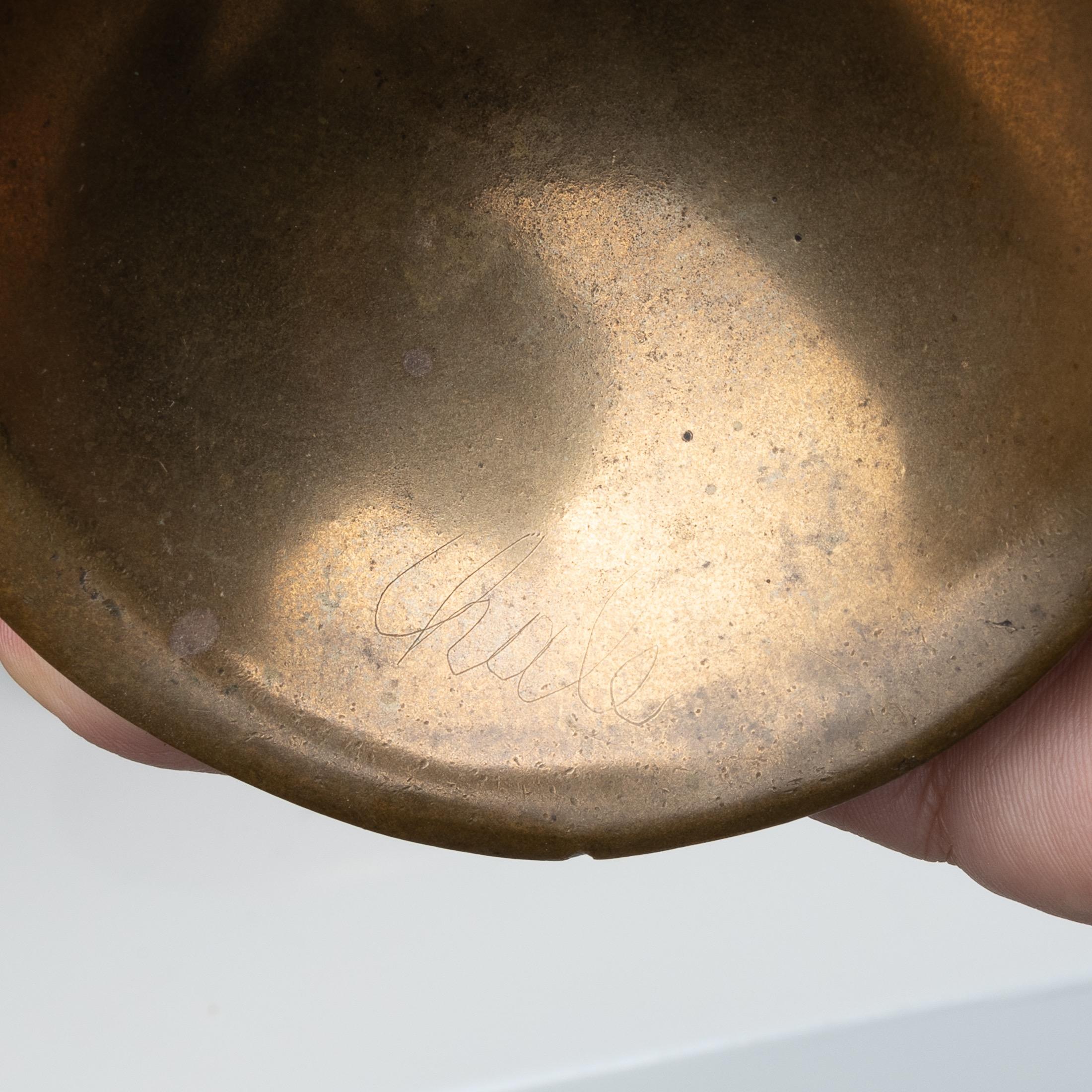20th Century Set of Three Cast Solid Bronze Trinket Bowls by Ado Chale, Belgium