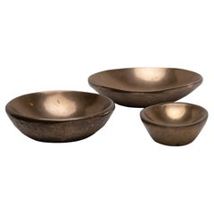 Set of Three Cast Solid Bronze Trinket Bowls by Ado Chale, Belgium