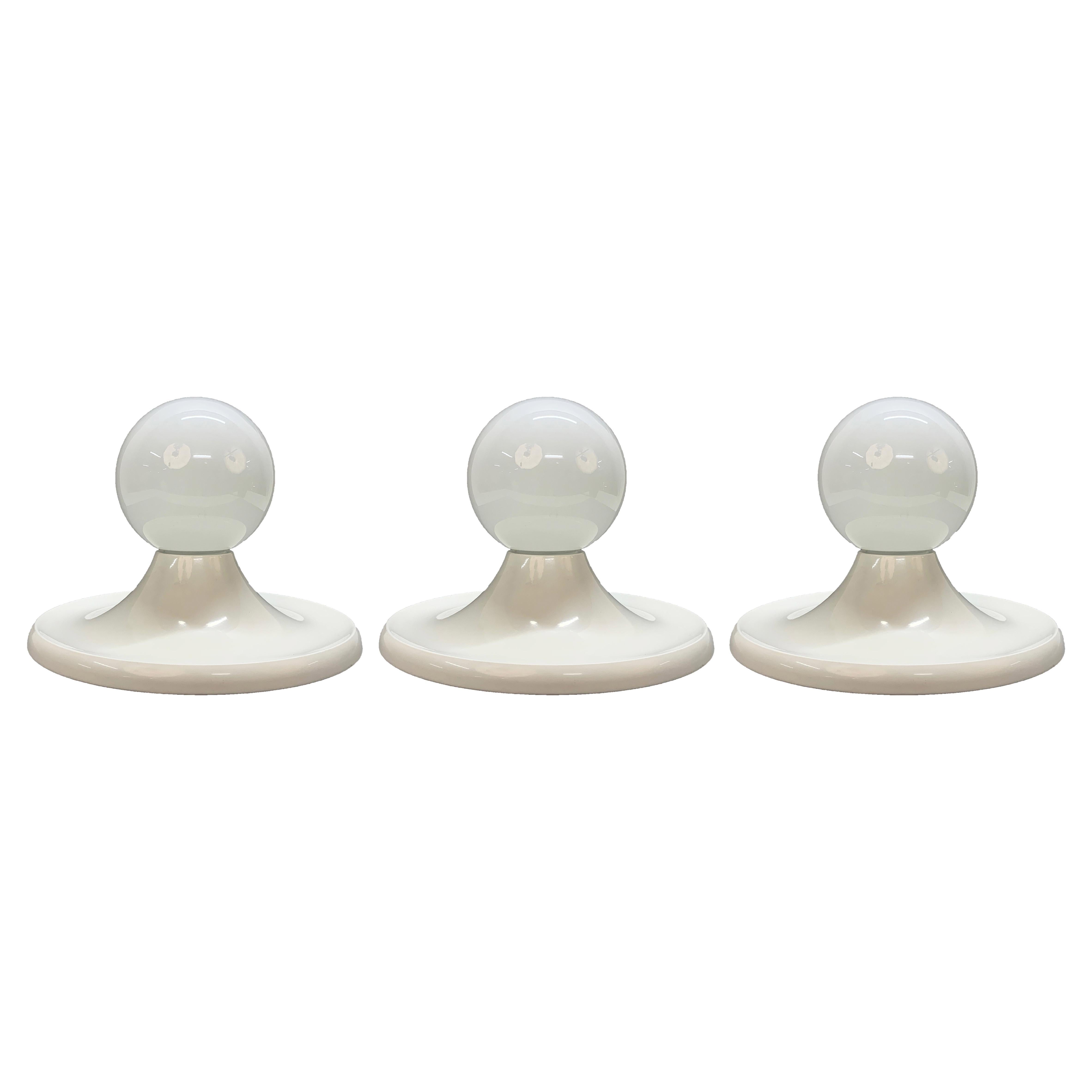 Set of three Castiglioni Midcentury "Light Ball" Italian Sconce for Flos,  1960s For Sale at 1stDibs