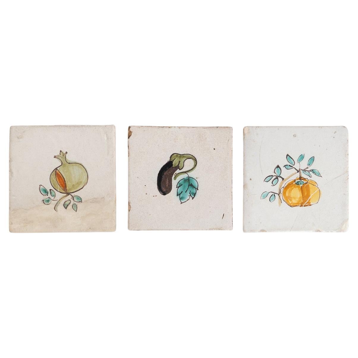 Set of Three Catalan Tiles – Early 20th Century