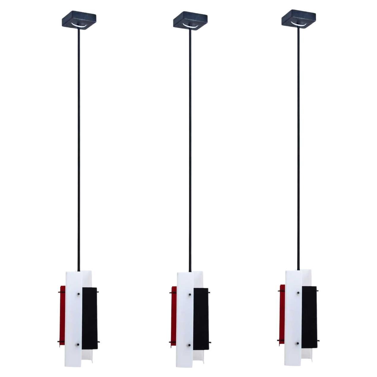 Set of three Ceiling Lights 315 by Jean Boris Lacroix for Luminalite For Sale
