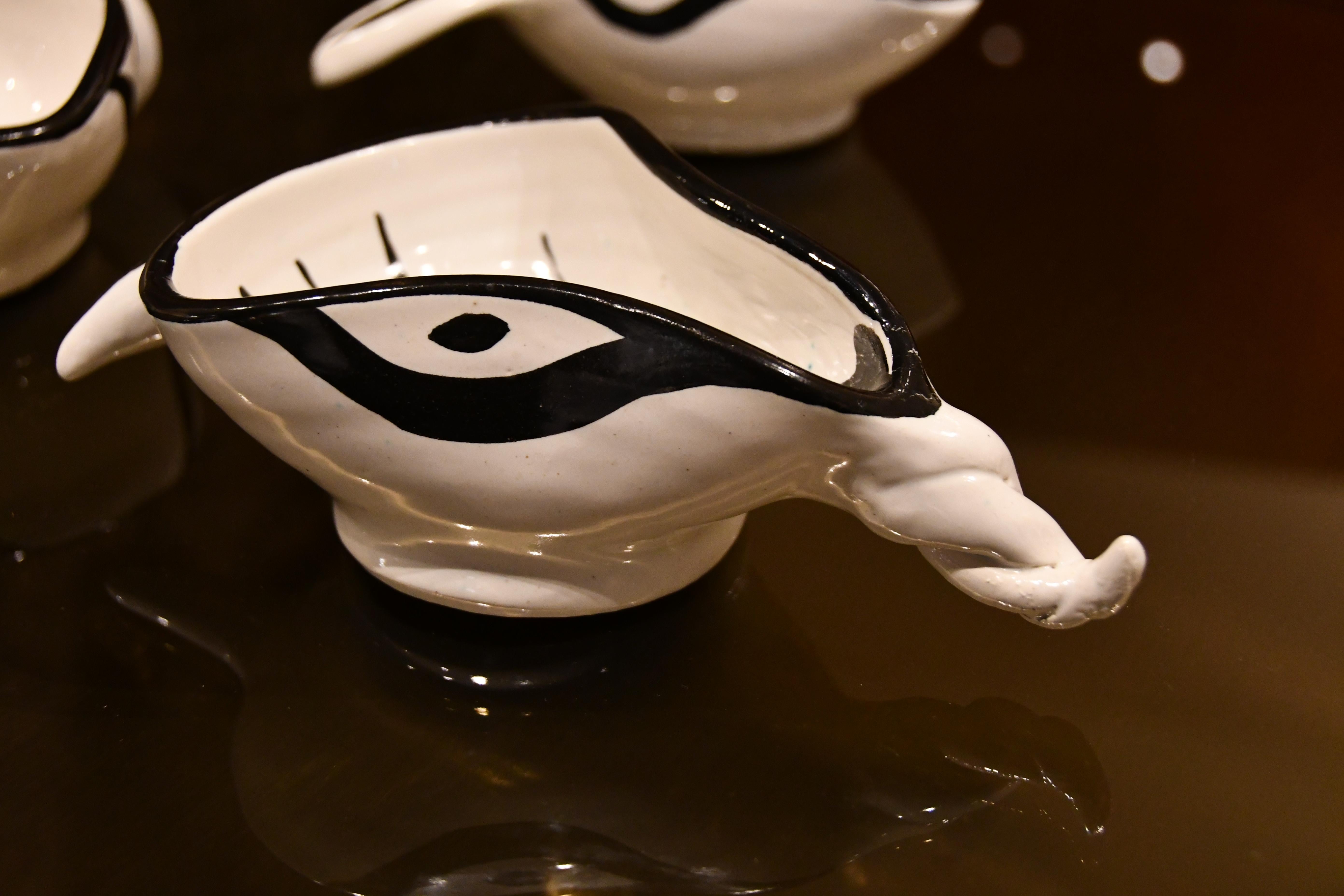 Set de trois plateaux attrape-tout en céramique par Roger Capron Bon état - En vente à Saint-Ouen, FR