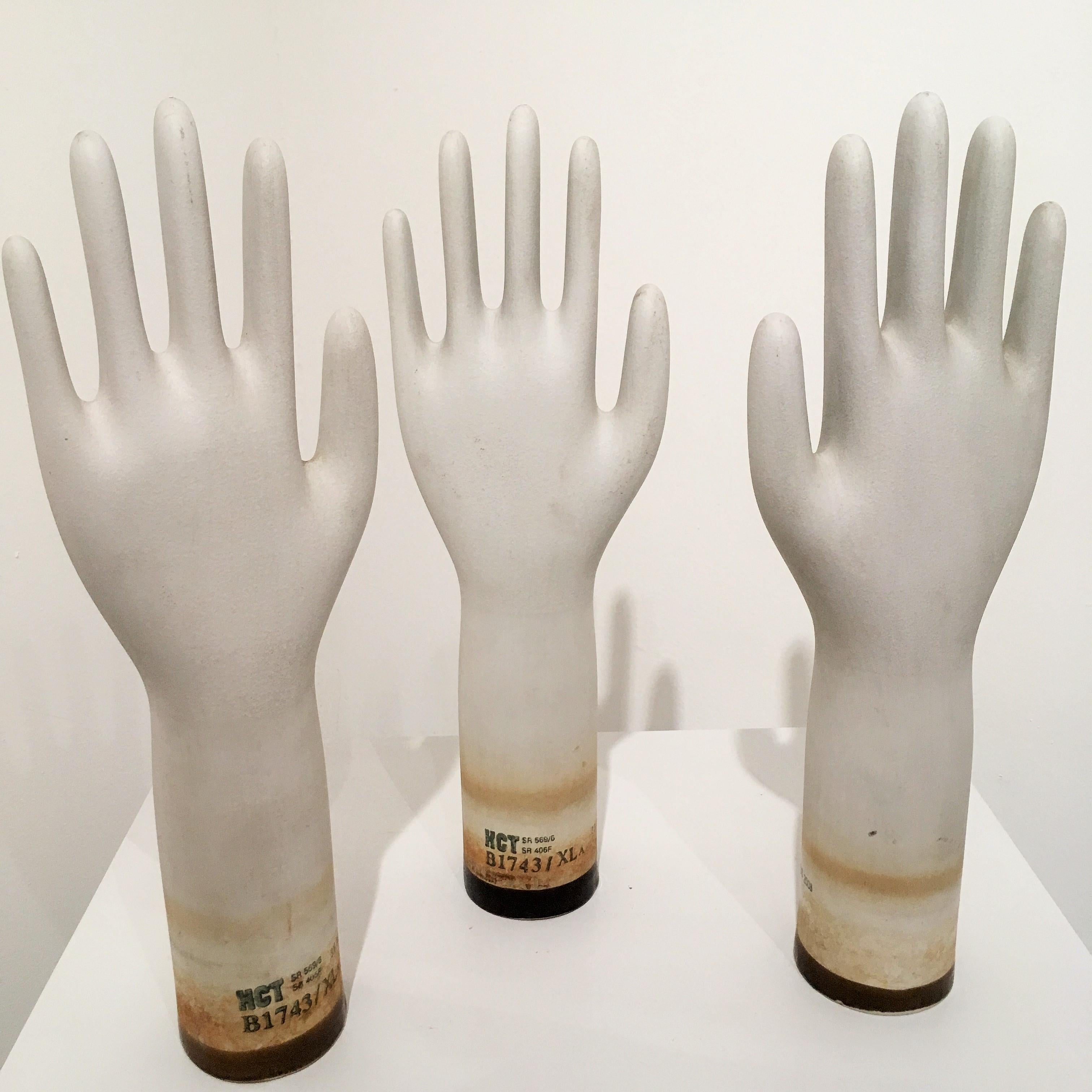 North American Set of Three Ceramic Glove Molds, 2008 For Sale