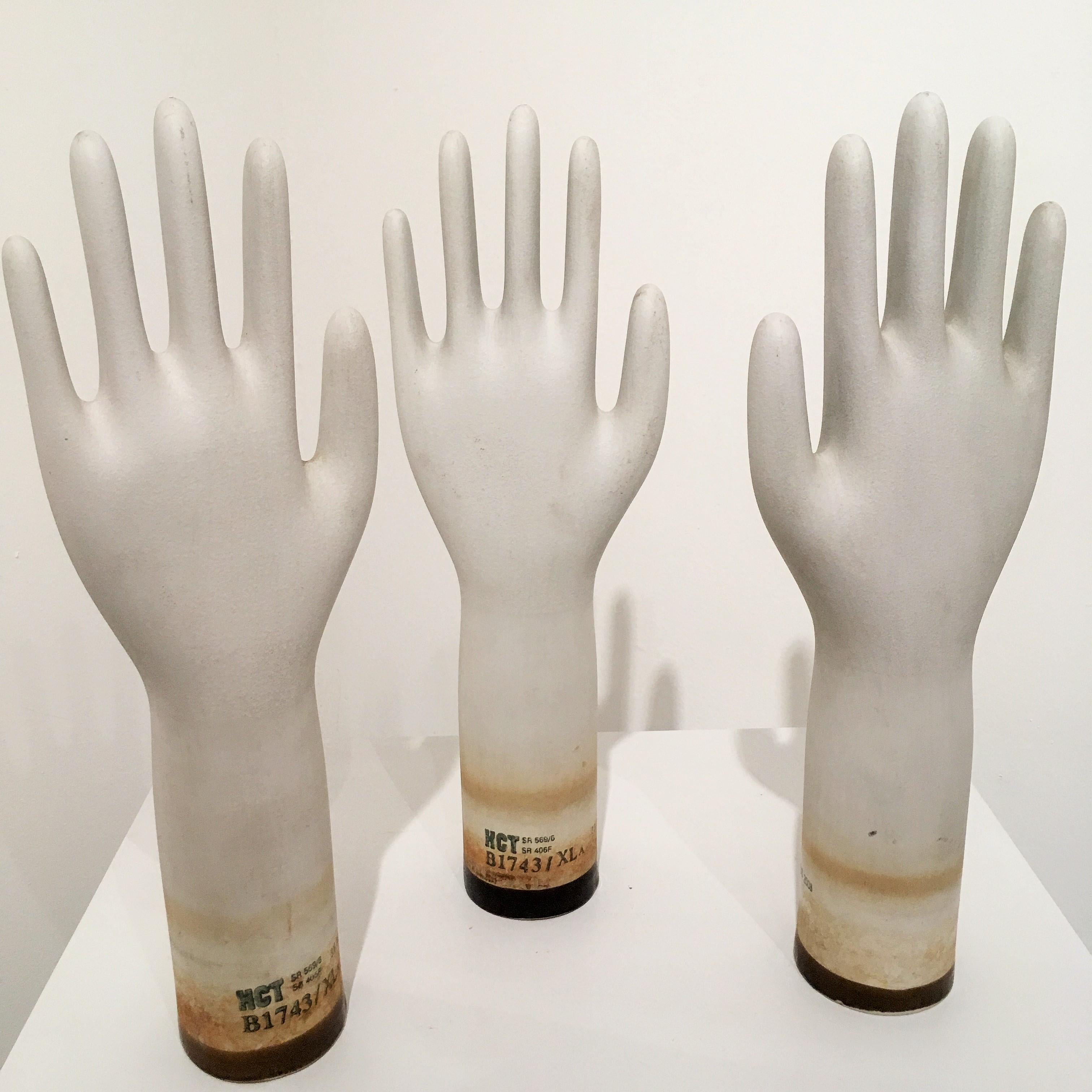 North American Set of Three Ceramic Glove Molds, 2008