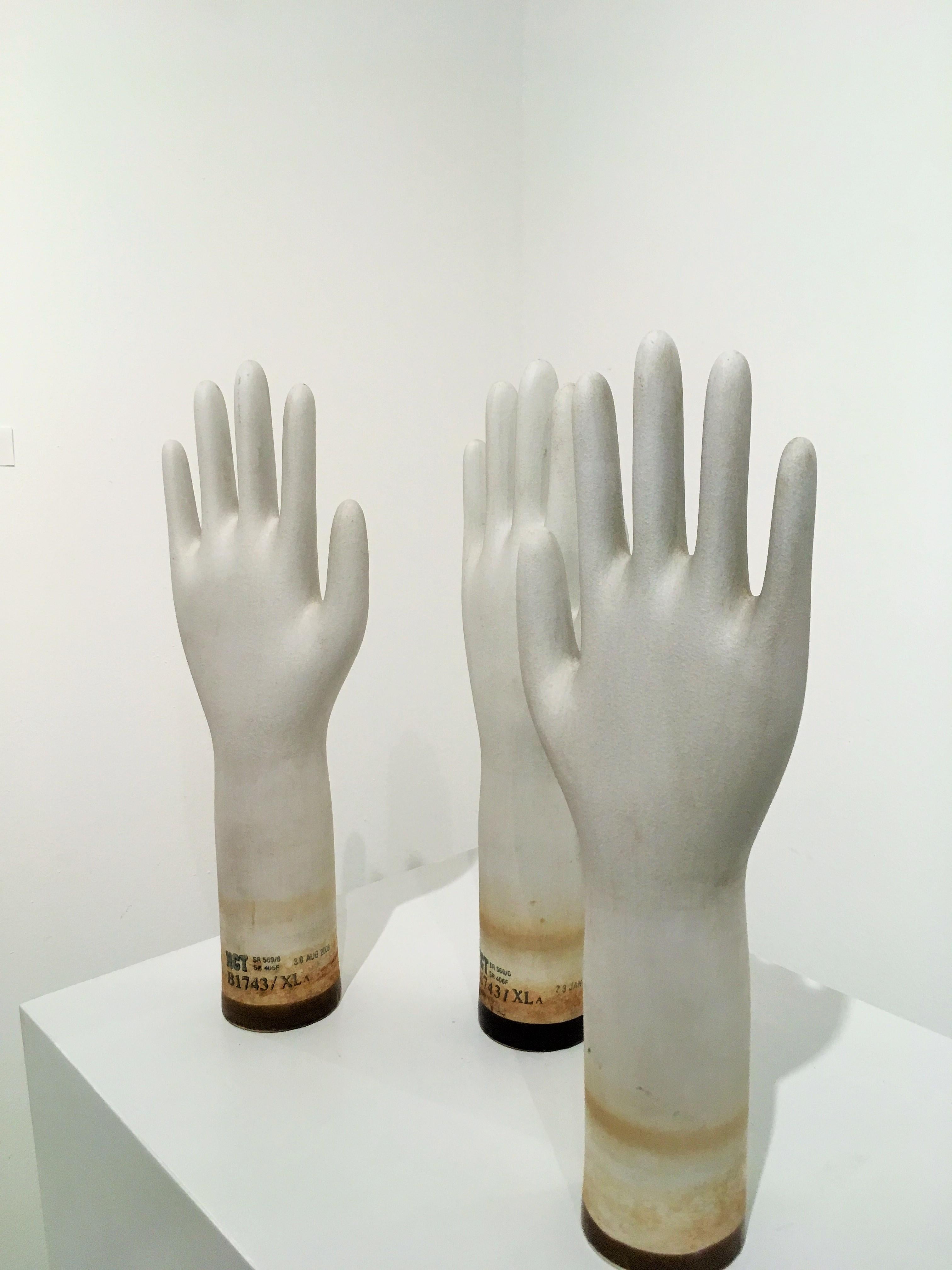 20th Century Set of Three Ceramic Glove Molds, 2008