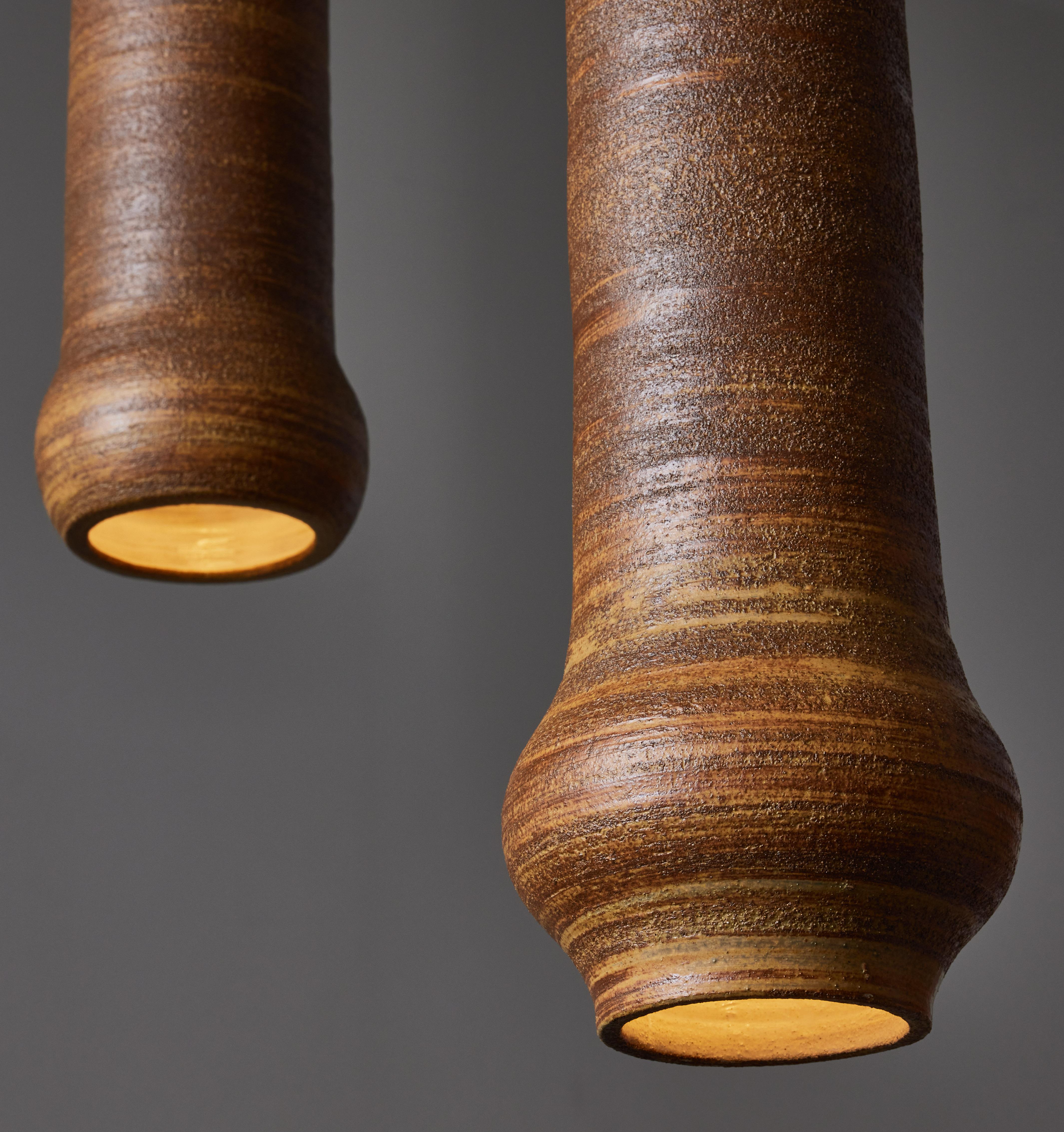 French Set of Three Ceramic Suspensions by Jean and Claude Bersoux For Sale