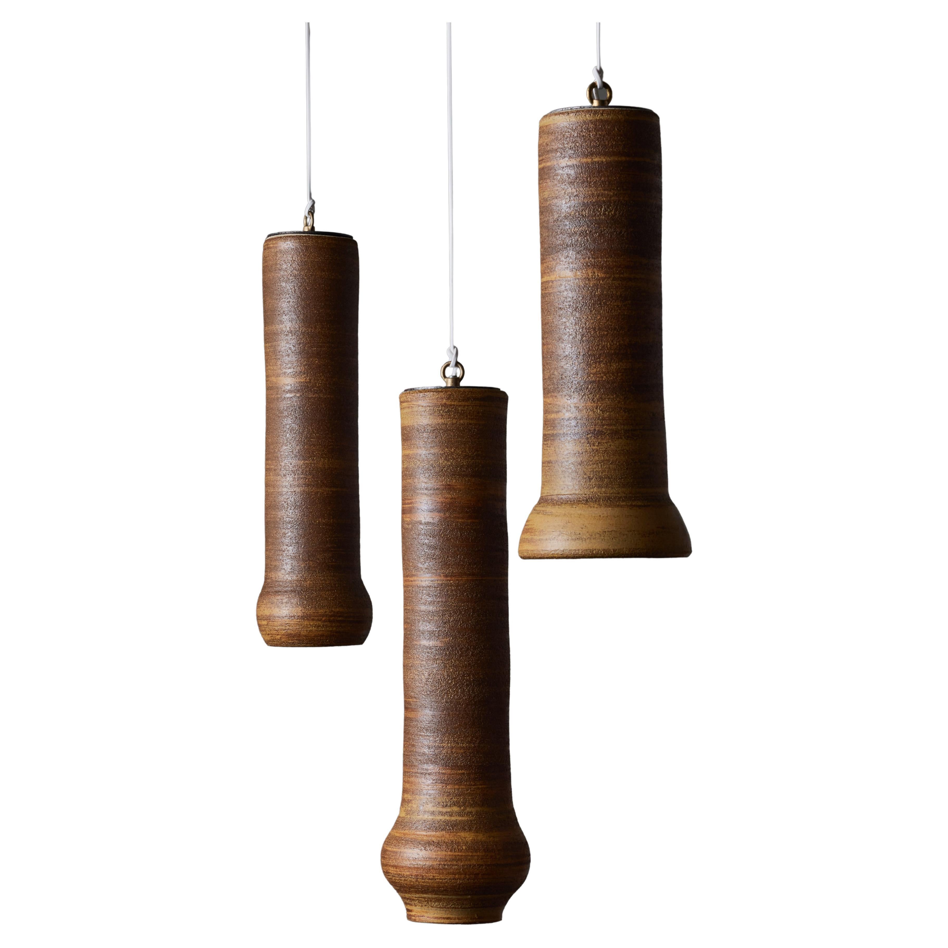 Set of Three Ceramic Suspensions by Jean and Claude Bersoux For Sale