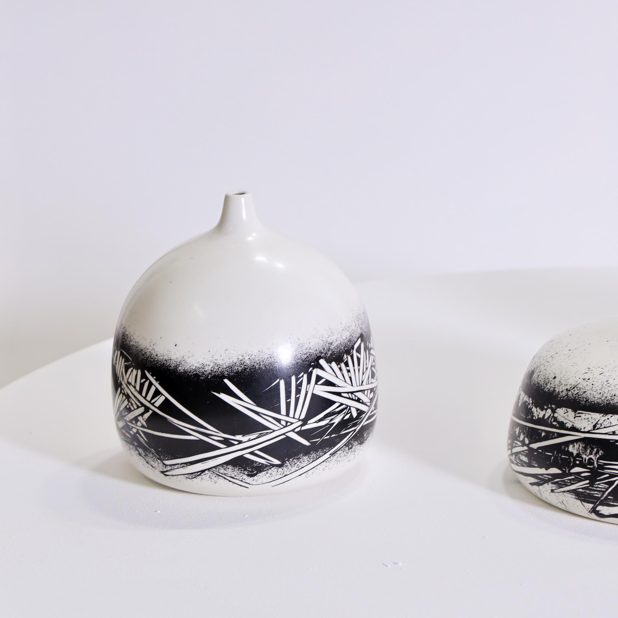 Late 20th Century Set of Three Ceramic Vases by Emilio Scanavino for Motta For Sale