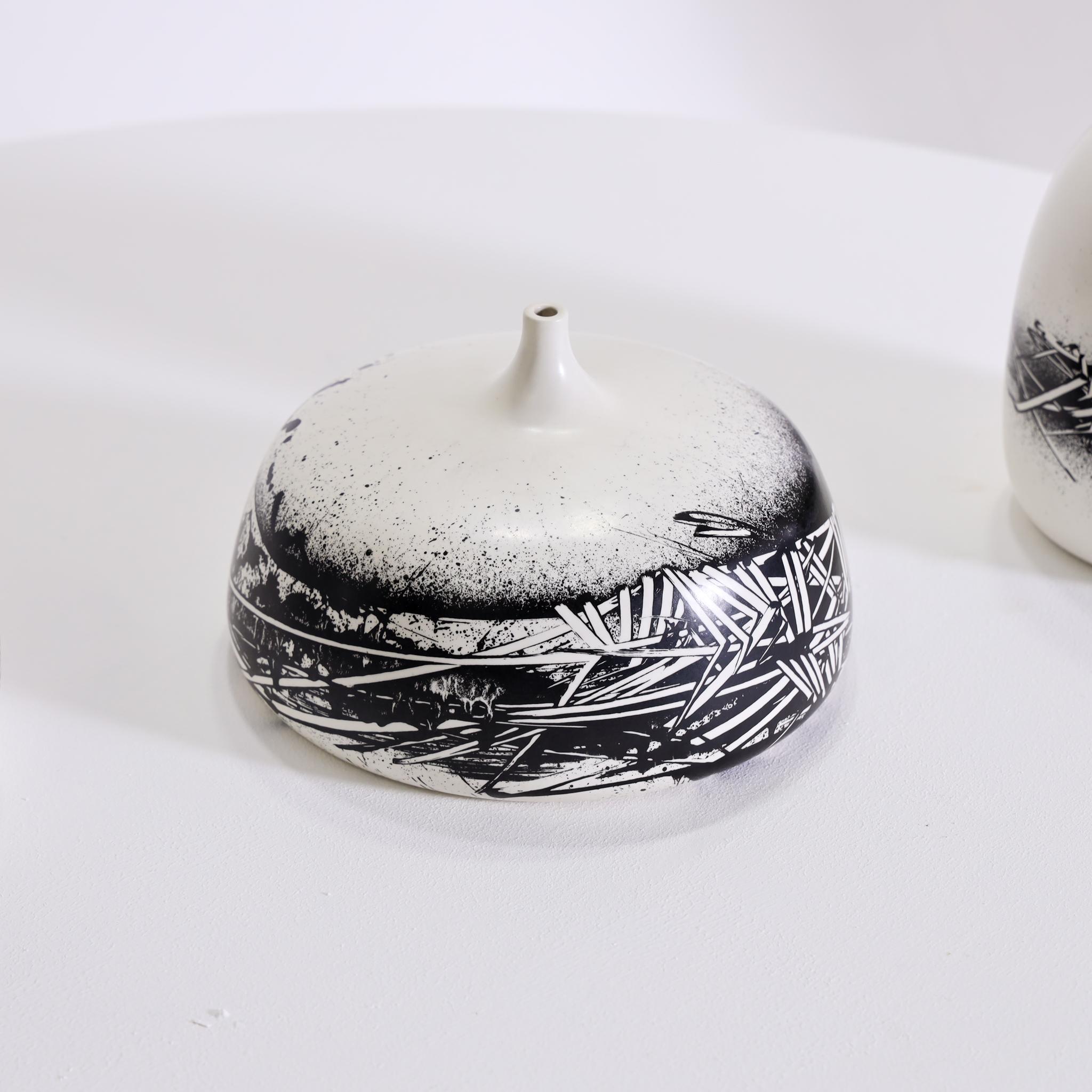 Set of Three Ceramic Vases by Emilio Scanavino for Motta For Sale 3
