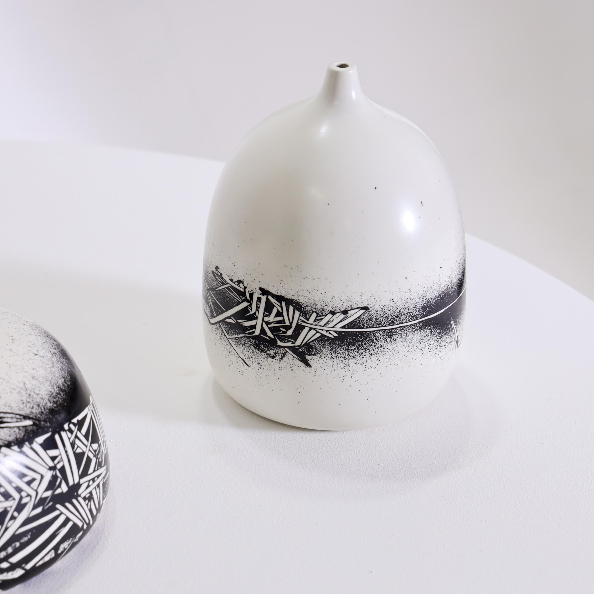 Set of Three Ceramic Vases by Emilio Scanavino for Motta For Sale 4