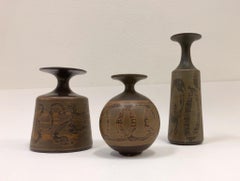 Juego de tres jarrones de cerámica de Robert Maxwell