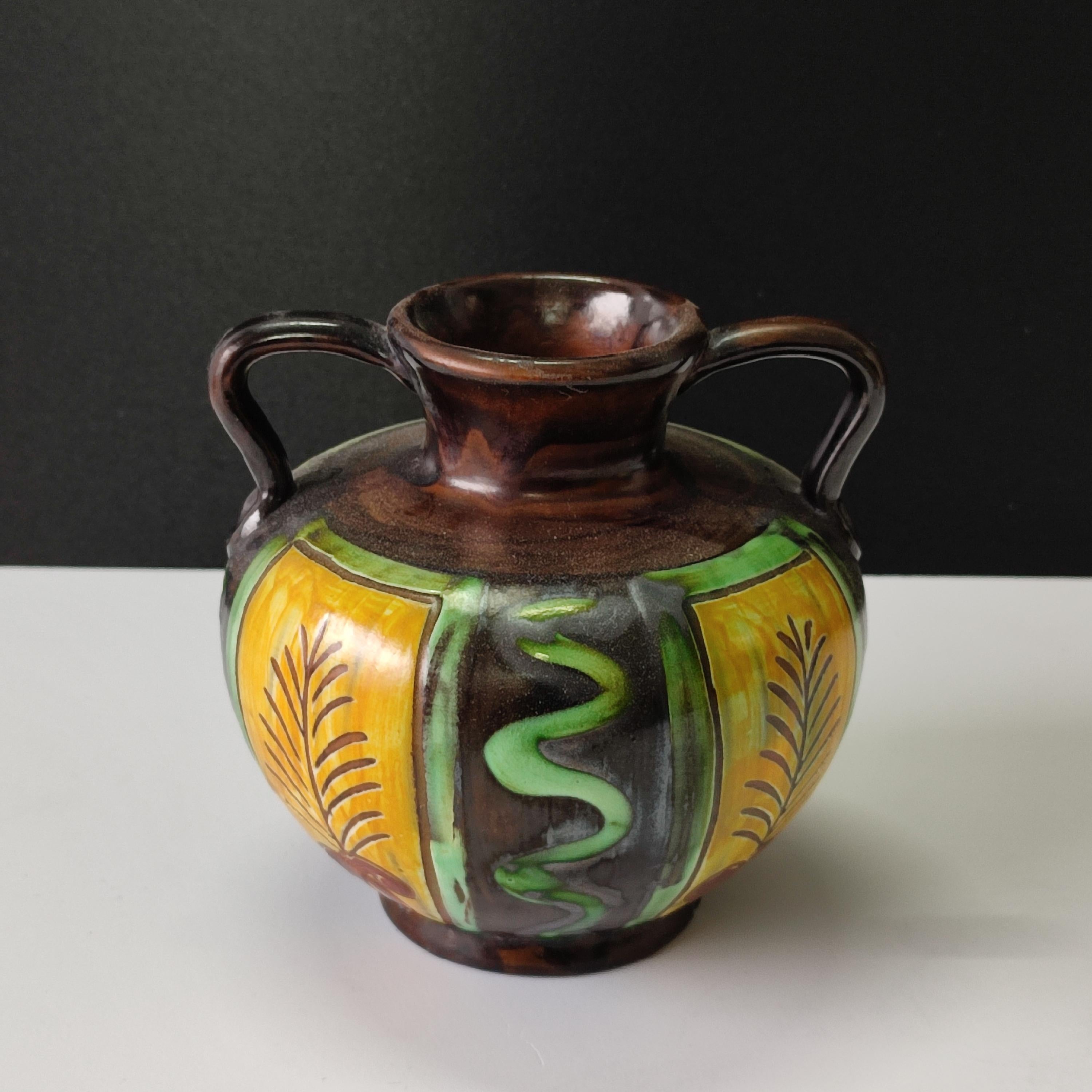 Glazed Set of Three Ceramic Vases, Upsala-Ekeby, Early 20th Century For Sale