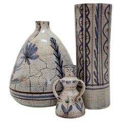Vintage Set of Three Ceramics, Gustave Reynaud, Vallauris 1960/1970