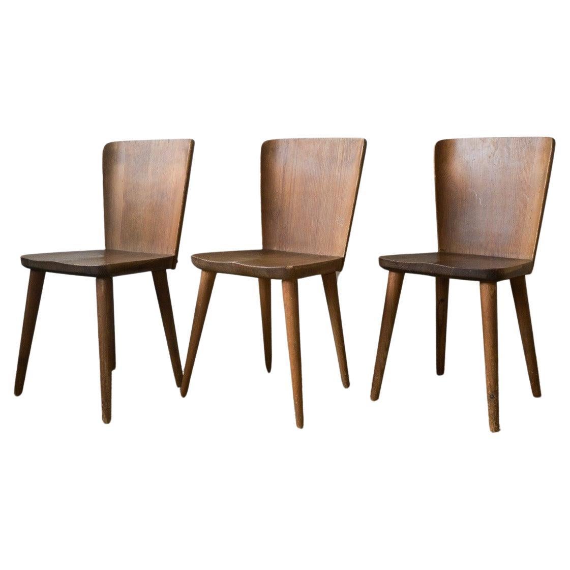 Set of Three Chairs by Göran Malmvall, Karl Andersson & Söner, ca 1940 Sweden