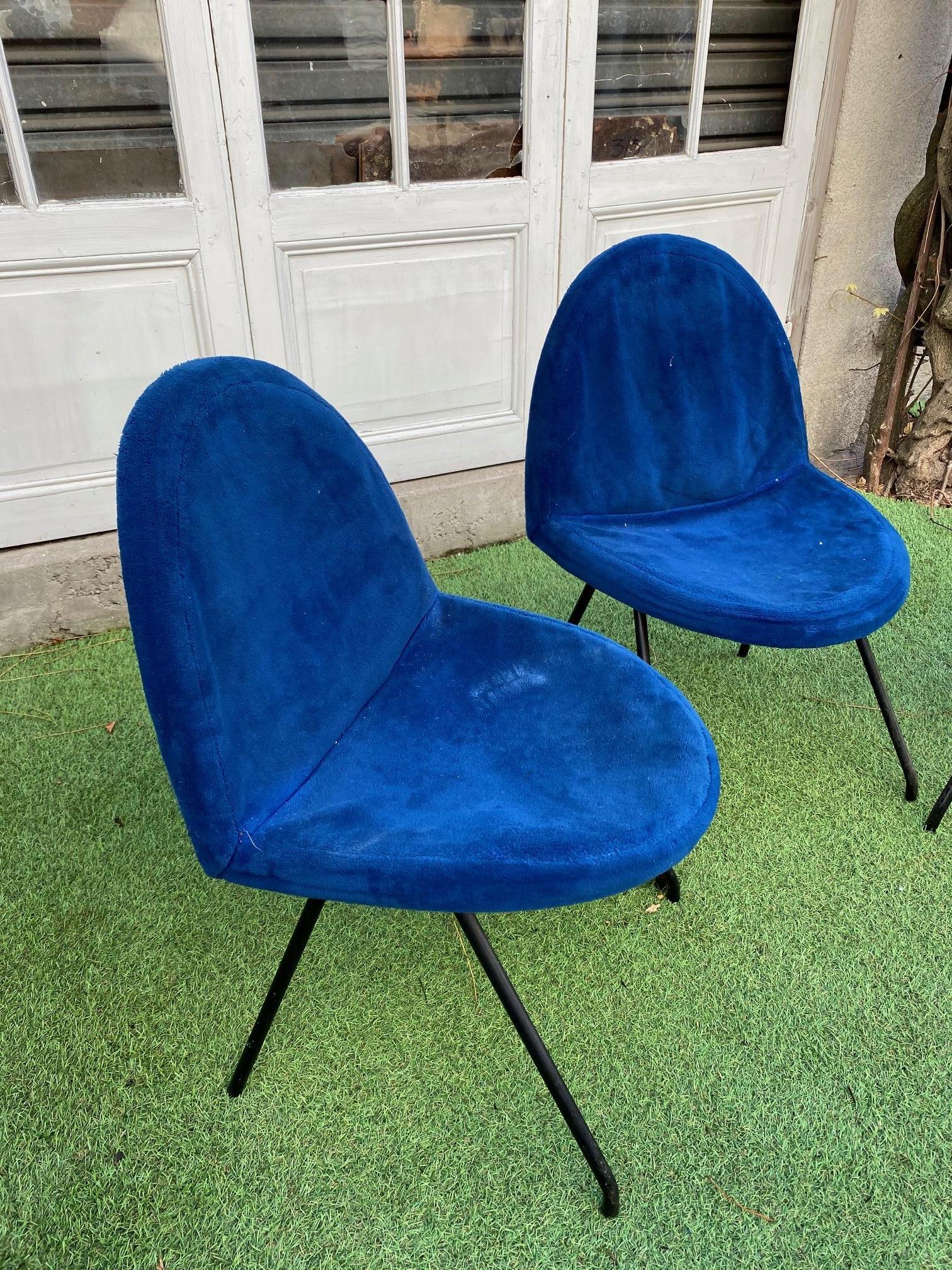 Set of Three Chairs, Model 771, by Joseph-André Motte for Steiner, France, 1950s In Good Condition In Paris, FR