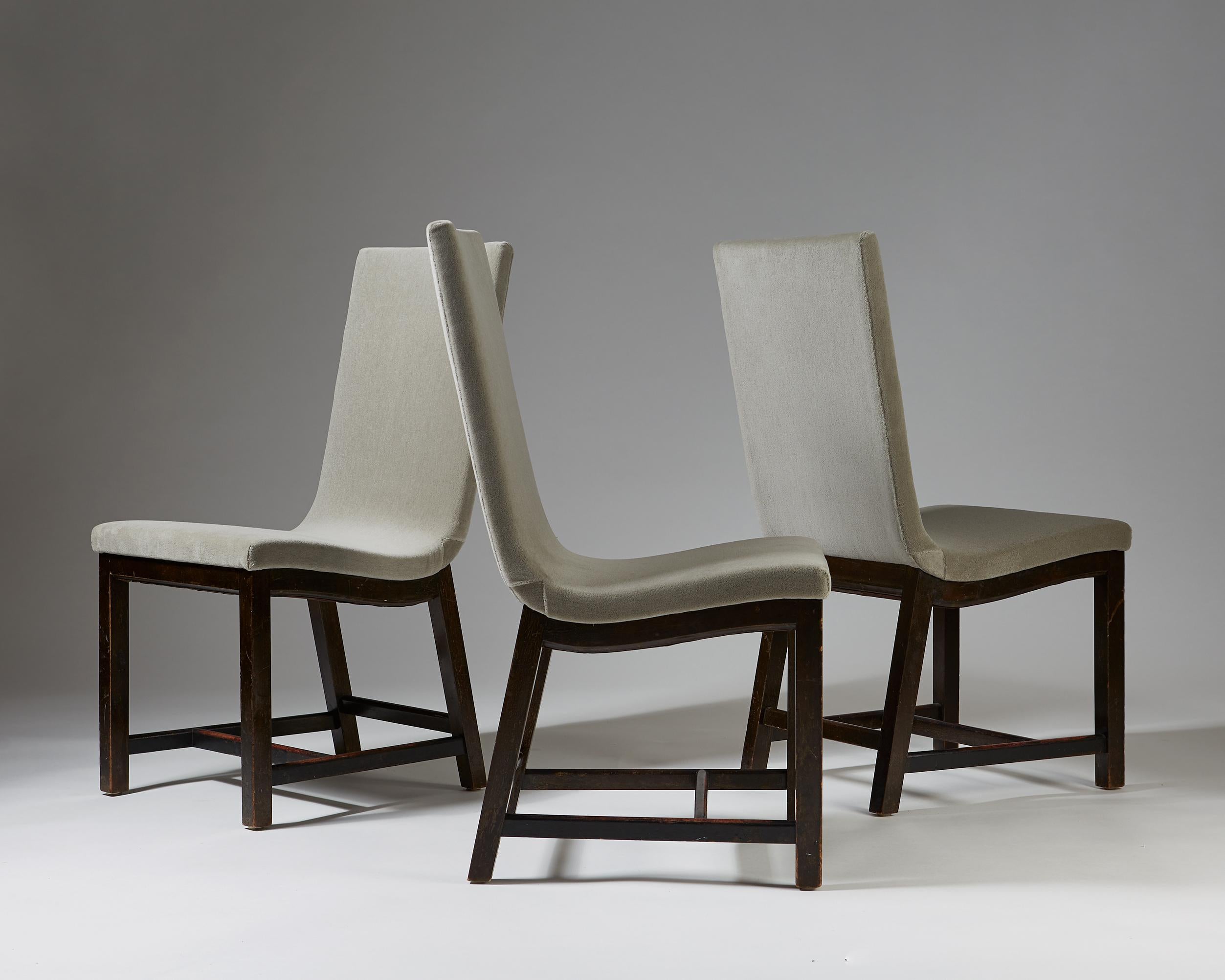 Scandinave moderne Ensemble de trois chaises Typenko d'Axel Einar Hjorth, Nordiska Kompaniet, Suède en vente