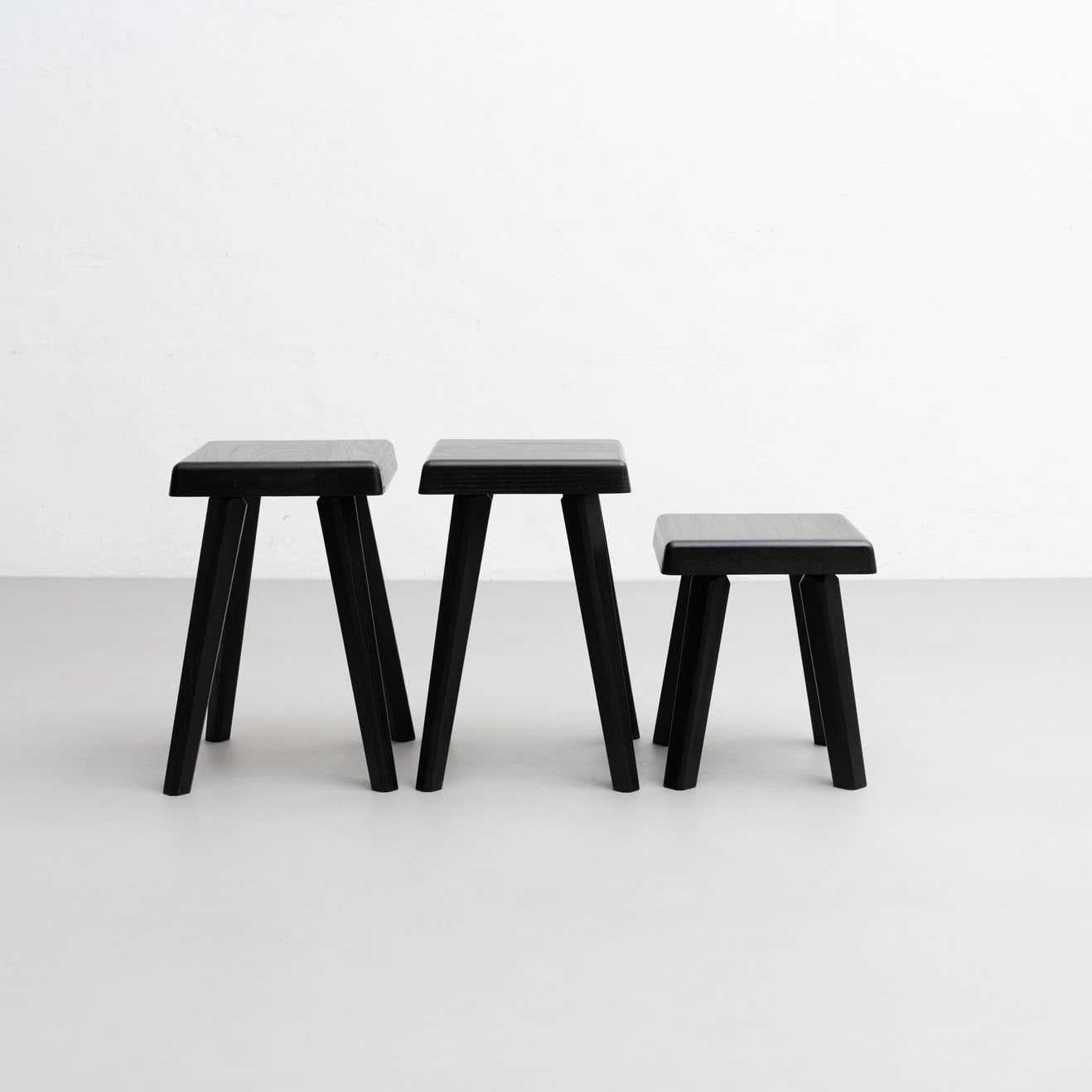 Set of Three Chapo Special Black Edition S01R & S01A Stools For Sale 3