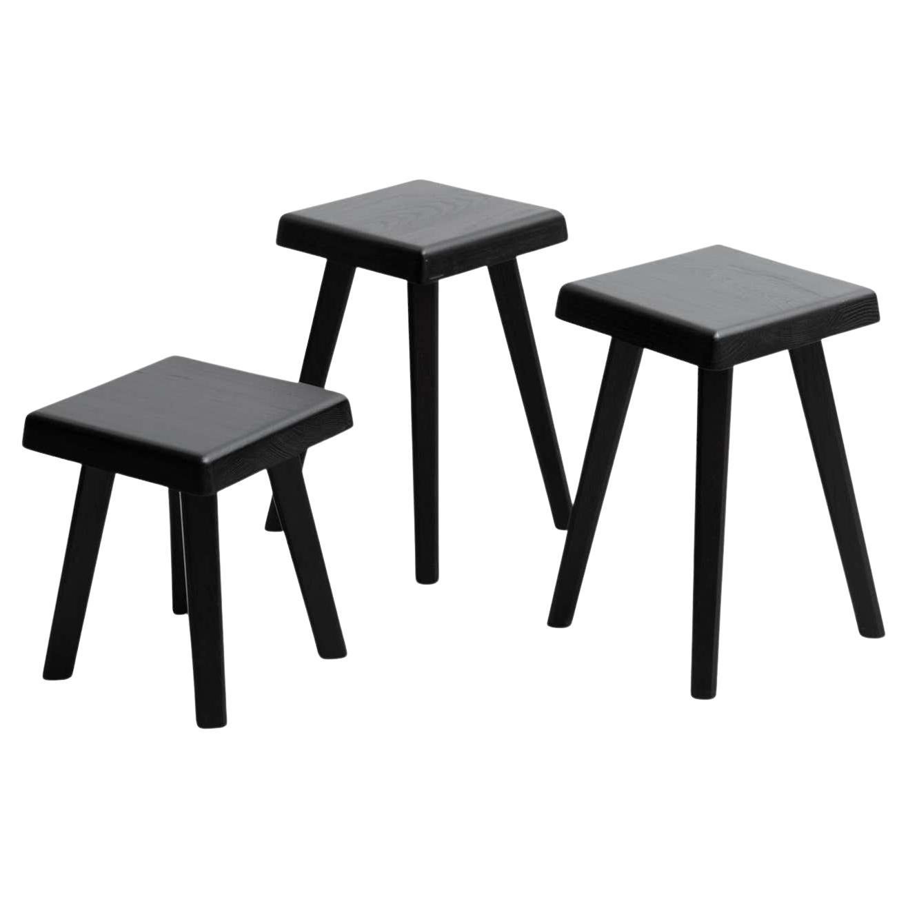 Set di tre sgabelli Chapo Special Black Edition S01R & S01A