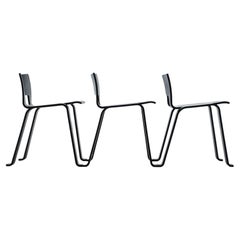 Set of Three Charlotte Perriand Ombra Tokyo Chair, Oak Stained Black by Cassina