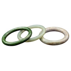 Set of Three Chinese Jade and Jadeite Bangles