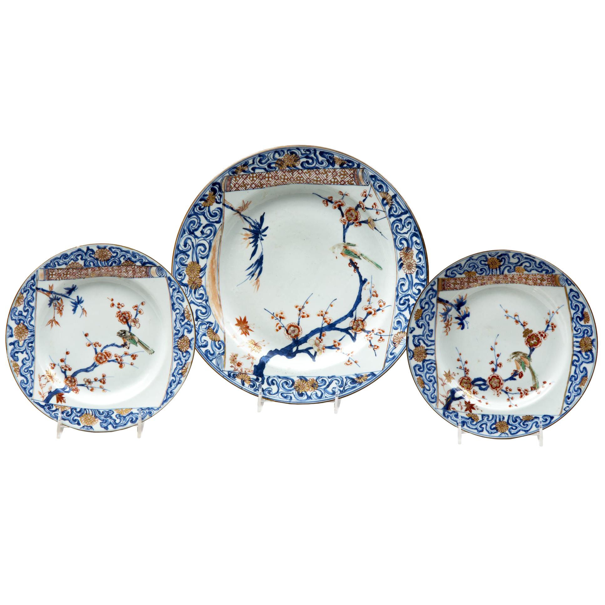 Set of Three Chinese Kangxi /Yongzheng Plates For Sale