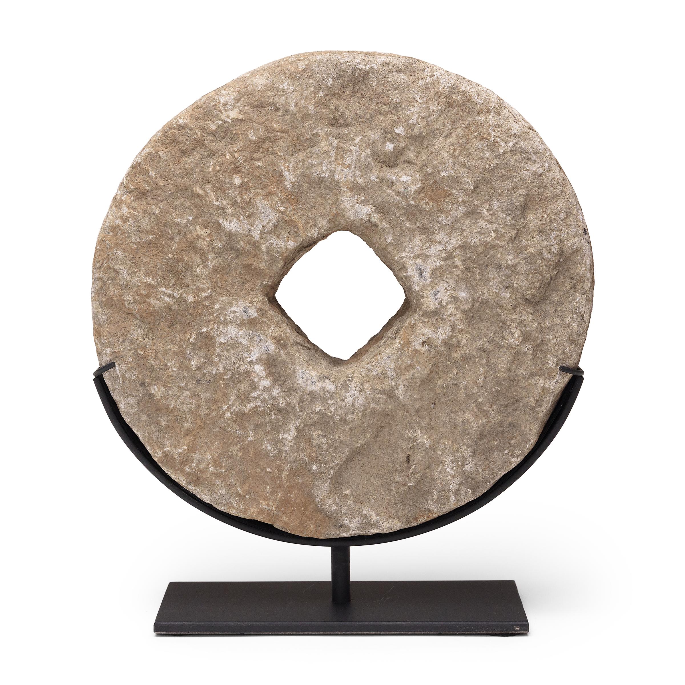 Set of Three Chinese Prosperity Stone Discs, c. 1900 5