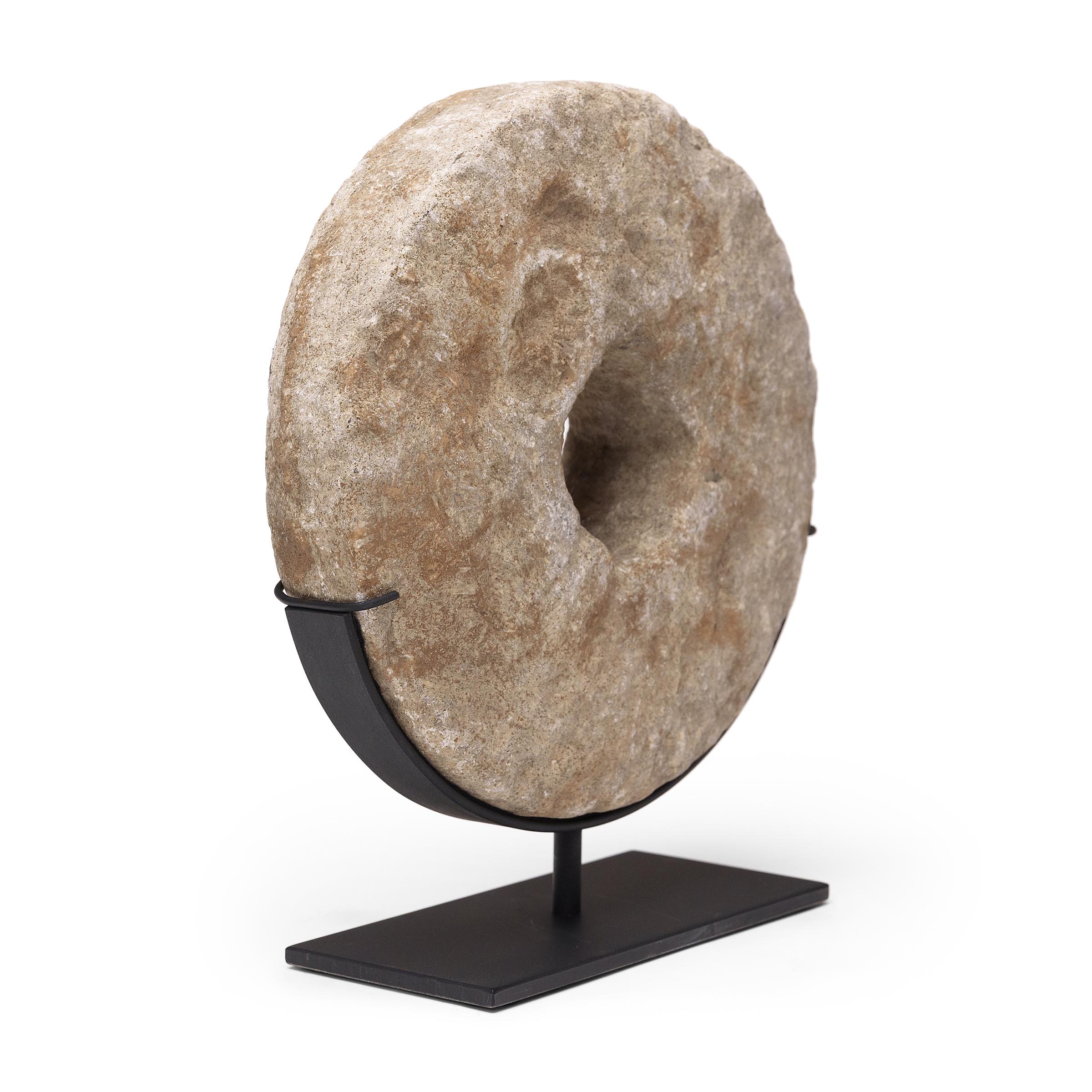 Set of Three Chinese Prosperity Stone Discs, c. 1900 4