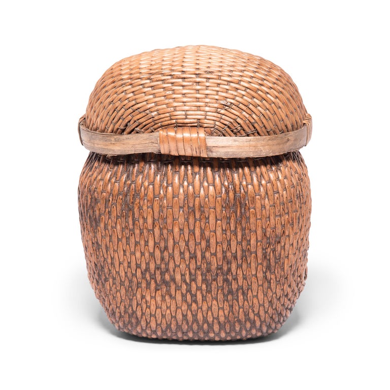 Set of Three Chinese Woven Baskets For Sale at 1stDibs