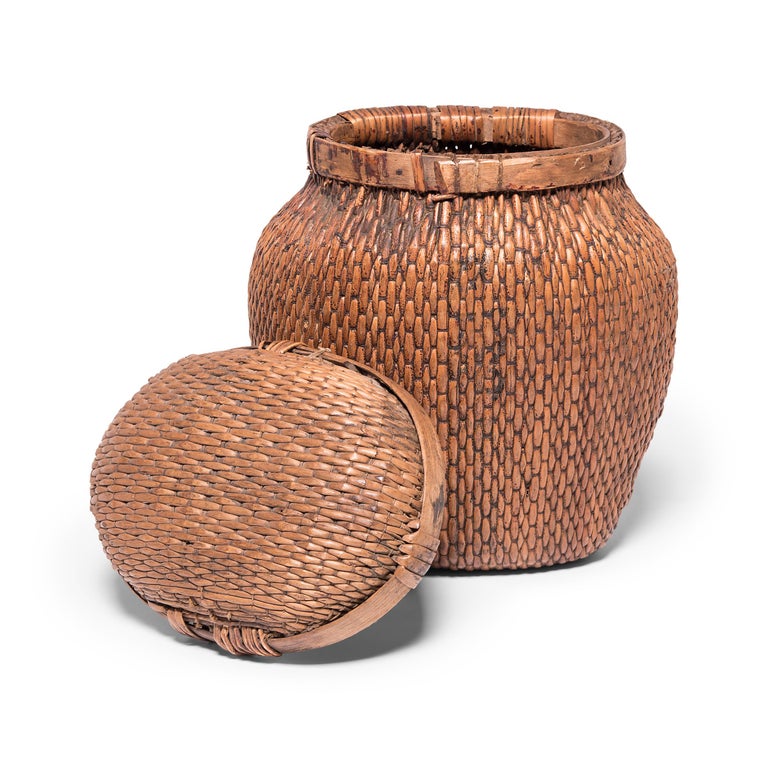 Set of Three Chinese Woven Baskets For Sale at 1stDibs