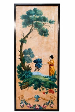 Set of Three Chinoiserie Decorative Panels – 19th Century