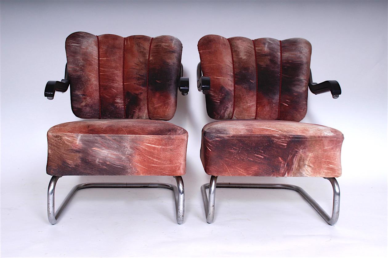 Mid-20th Century Set of Three Chrome Armchairs/ Mucke Melder, 1930s For Sale