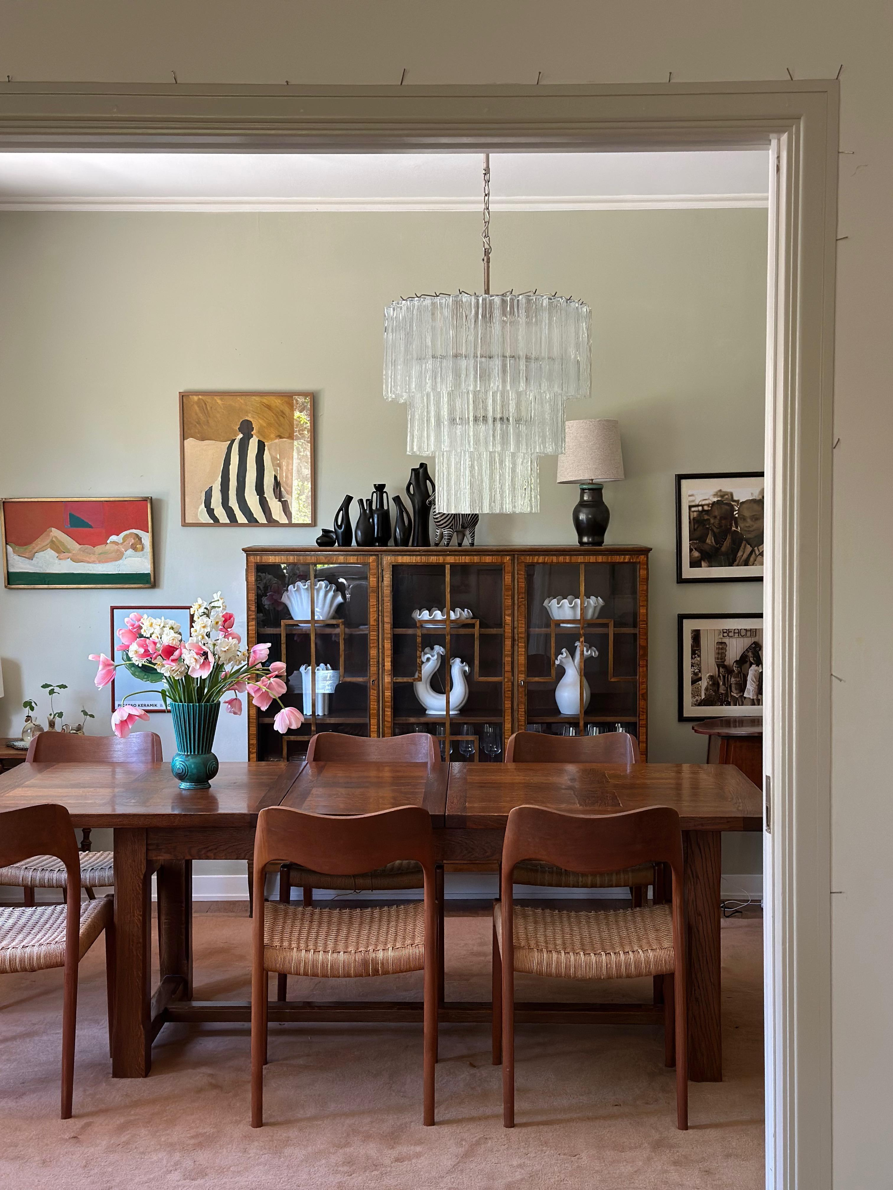 Juego de tres Lámparas de Murano Clásicas Tronchi con tubos de cristal transparente en Excelente estado para la venta en Bromma, SE