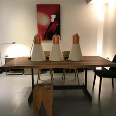 Set di tre lampade a sospensione ClassiCon Bell Top in rame di Sebastian Herkner STOCK