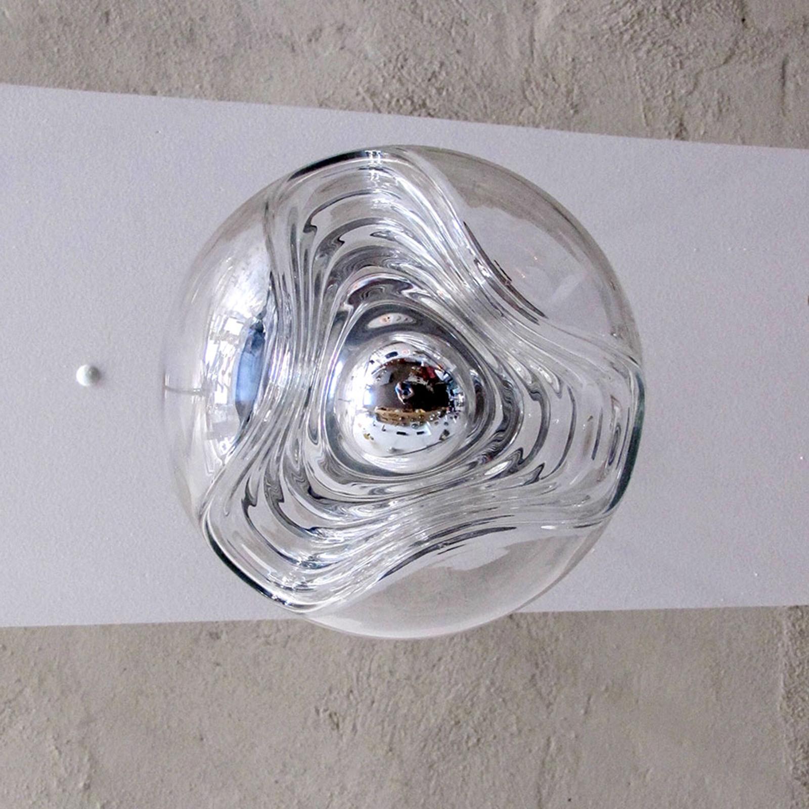 Juego de tres lámparas colgantes de cristal transparente, 1970 en Bueno estado para la venta en Los Angeles, CA