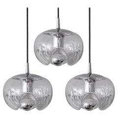 Ensemble de trois Lights en verre clair, 1970